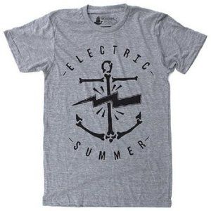 Unisex Gray Graphic T-Shirt Electric Summer - Size Medium - New with Tags